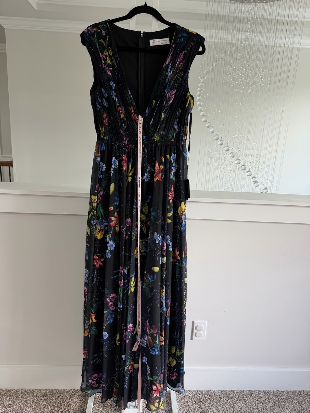 Anthropologie Mac Duggal Floral Black Maxi Dress - Picture 5 of 10